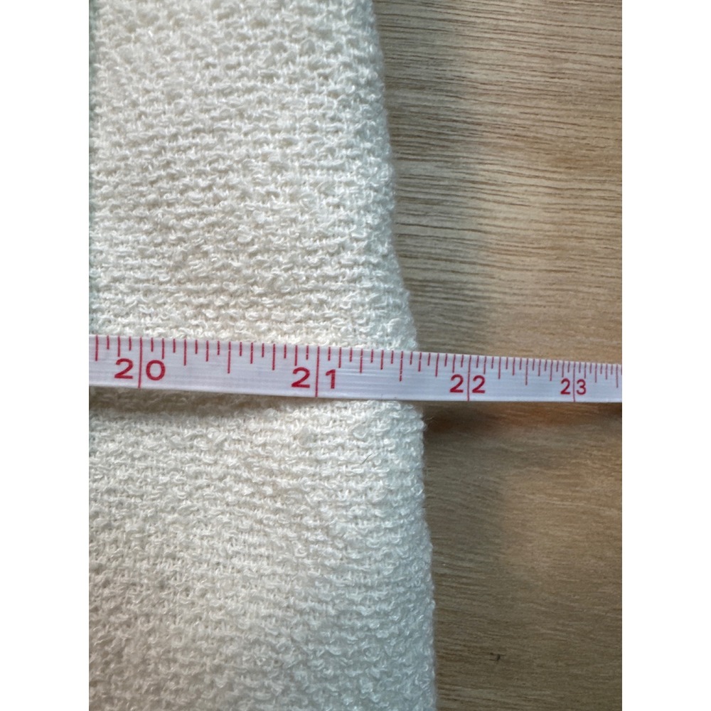 H&M Boucle Jacket Womens Large Cream Excellent Short Sleeve Gold Button Tweed - Picture 7 of 9